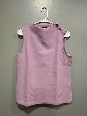 Talbots Button Detail Funnel Neck Tank In Pink Size Medium